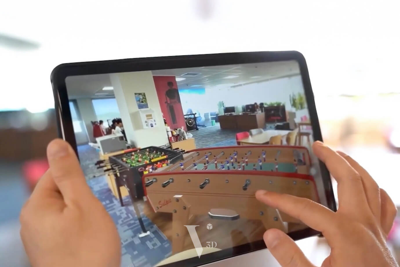 Rotatable 3D preview of a custom foosball table